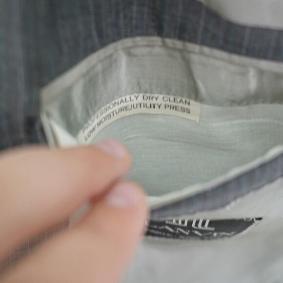 Lanvin Wool 2 Piece Suit Gray W/ Blue Green Brown White Striped 38R 38/30 Portly - Picture 11 of 13